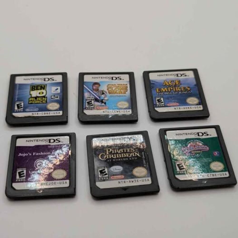 Nintendo DS Game Lot of 6 Star Wars Ben 10 Age of Empires Pirates Jojo Baseball